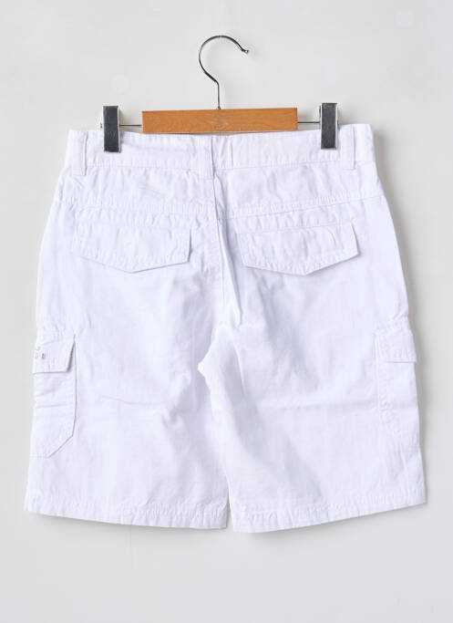 Bermuda tissage popeline taille ajustable blanc P'TITES CANAILLES garcon