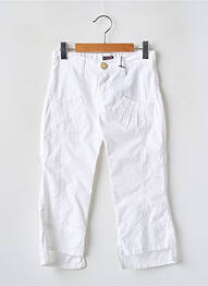 Pantalon droit fermeture zippée sous rabat boutonné taille à pinces blanc CKS fille