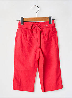 Pantalon droit coupe droite taille élastique rouge BERLINGOT fille