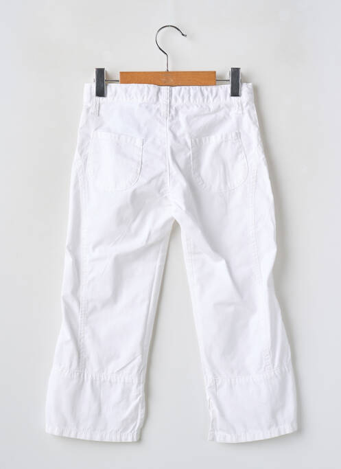 Pantalon droit fermeture zippée sous rabat boutonné taille à pinces blanc CKS fille