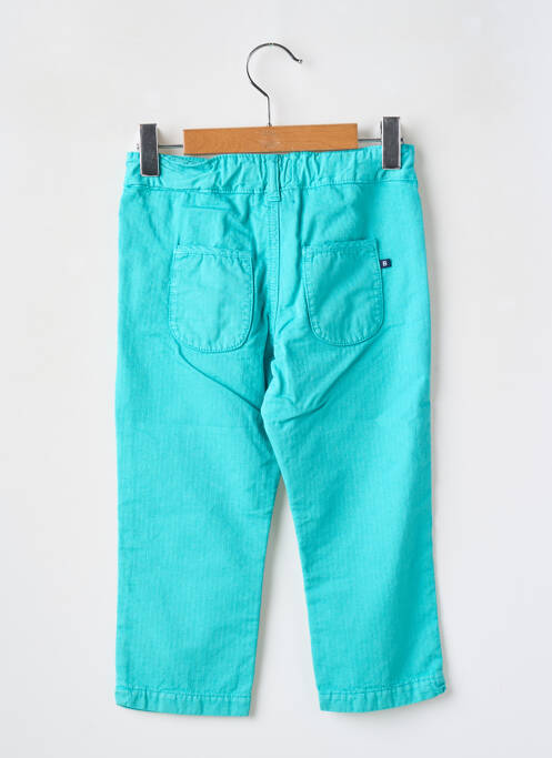 Pantalon droit fermeture zippée sous rabat boutonné taille ajustable bleu BERLINGOT fille