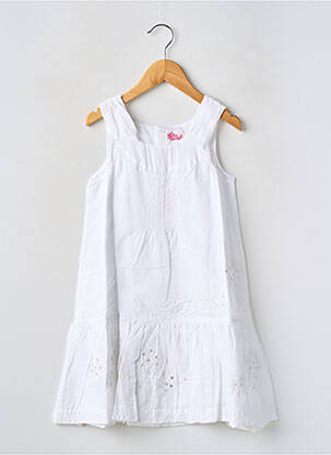 Robe mi-longue fines bretelles fines bretelles blanc P'TITES CANAILLES fille