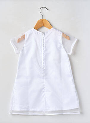 Robe mi-longue fermeture zippée au dos manches courtes blanc EDWIGE fille