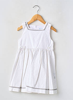 Robe mi-longue col carré sans manche blanc DU LUNDI AU SAMEDI fille