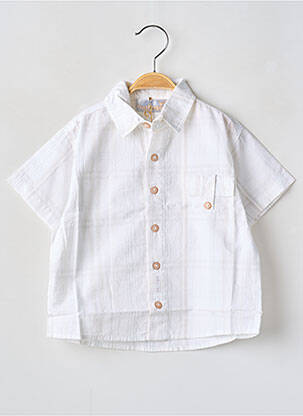 Chemise manches courtes tissage popeline blanc BERLINGOT garcon