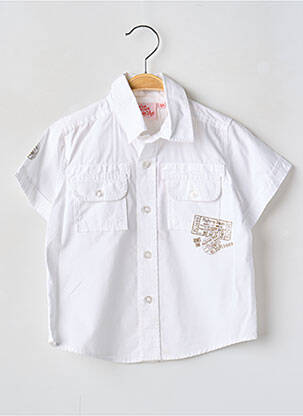 Chemise manches courtes tissage popeline beige P'TITES CANAILLES garcon