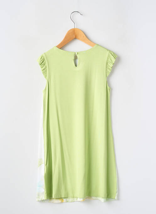 Robe mi-longue doublure manches courtes vert MAYORAL fille