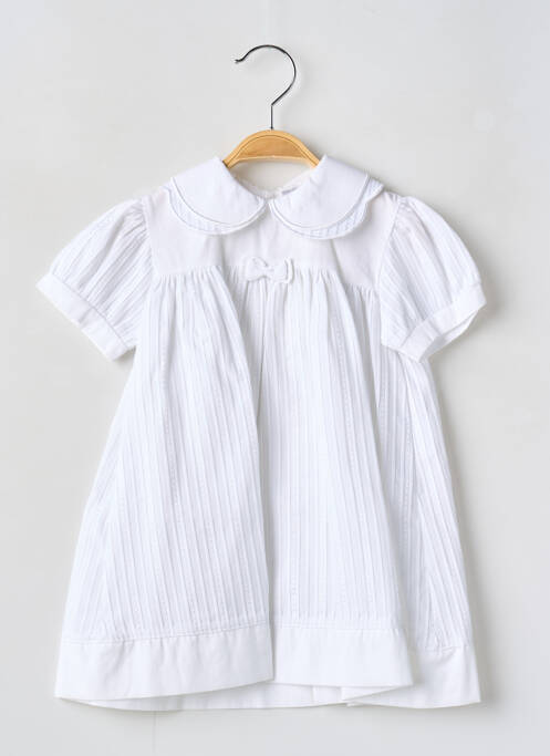 Robe mi-longue blanc LAPIN BLEU pour fille