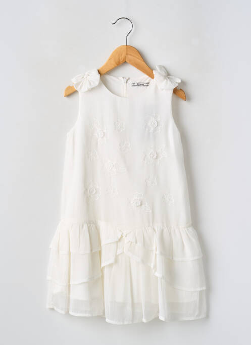 Robe mi-longue blanc MAYORAL pour fille