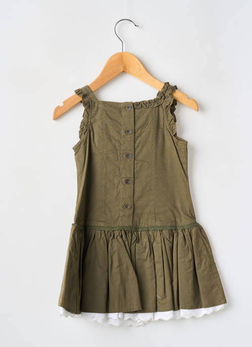 Robe mi-longue vert POMME FRAMBOISE pour fille