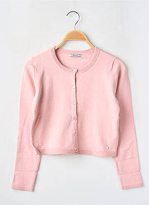 Gilet manches longues col rond rose MAYORAL fille