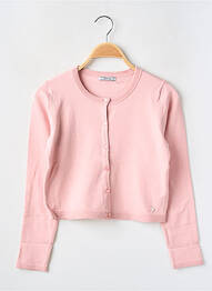 Gilet manches longues col rond rose MAYORAL fille