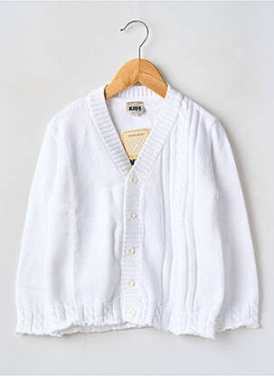 Gilet manches longues fermeture boutonnée sur le devant blanc NOMAD KIDS BY TPKA garcon