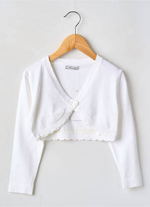 Gilet manches longues col v blanc MAYORAL fille