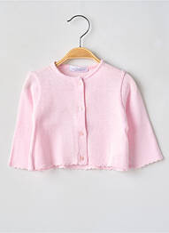 Gilet manches longues maille souple et aérée rose LAPIN BLEU fille