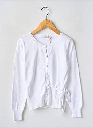 Gilet manches longues resserrée sur le bas blanc CKS fille