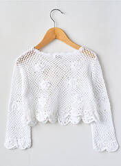 Gilet manches longues blanc LAPIN BLEU pour fille seconde vue