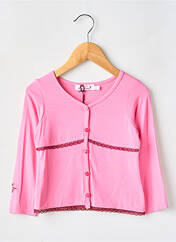 Gilet manches longues rose POMME FRAMBOISE pour fille seconde vue