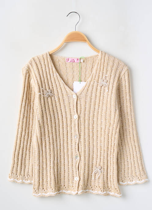 Gilet manches longues beige POMME FRAMBOISE pour fille