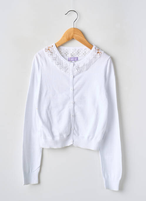 Gilet manches longues blanc COUDEMAIL pour fille
