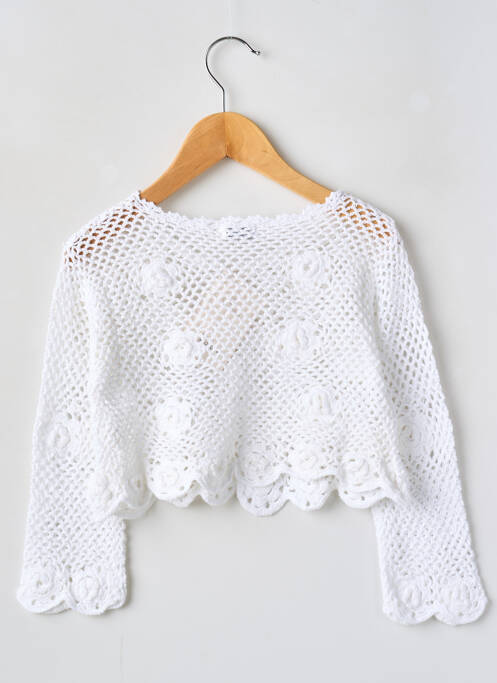 Gilet manches longues blanc LAPIN BLEU pour fille