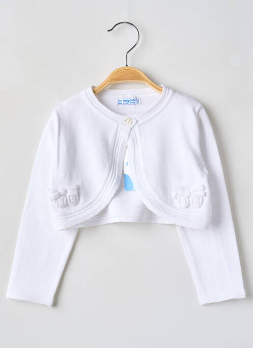 Gilet manches longues blanc MAYORAL pour fille