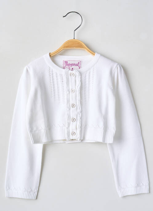 Gilet manches longues blanc MAYORAL pour fille