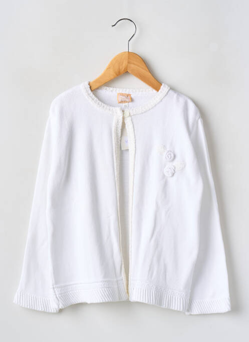 Gilet manches longues blanc TAPIOCA pour fille