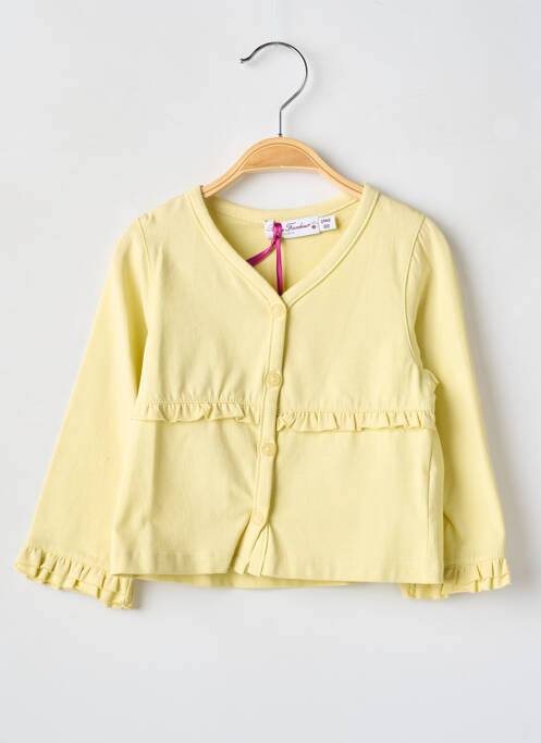 Gilet manches longues jaune POMME FRAMBOISE pour fille