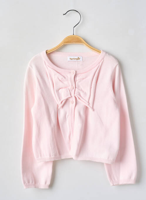 Gilet manches longues rose BERLINGOT pour fille
