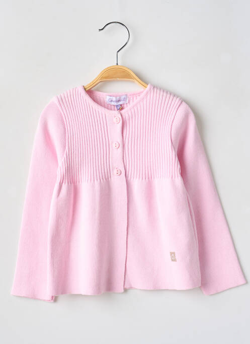 Gilet manches longues rose COUDEMAIL pour fille
