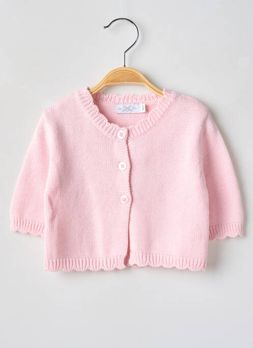 Gilet manches longues rose LAPIN BLEU pour fille