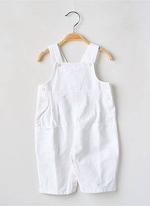 Salopette coupe droite fines bretelles blanc LAPIN BLEU enfant