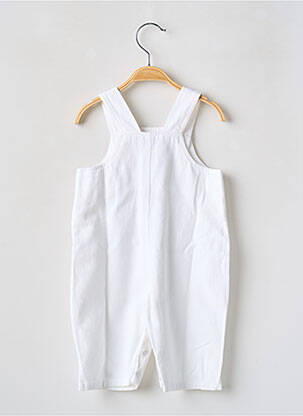 Salopette coupe droite fines bretelles blanc LAPIN BLEU enfant
