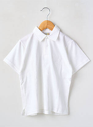 Polo stretch manches courtes blanc BFD CREATION garçon
