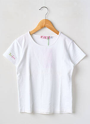 T-shirt coupe cintrée manches courtes blanc POMME FRAMBOISE fille