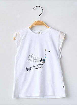 T-shirt coupe cintrée manches courtes blanc BERLINGOT fille