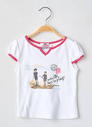 Polo coupe droite manches courtes blanc COUDEMAIL fille