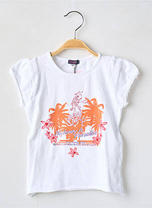 T-shirt coupe cintrée manches courtes blanc CKS fille