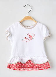 T-shirt coupe cintrée manches courtes blanc COUDEMAIL fille
