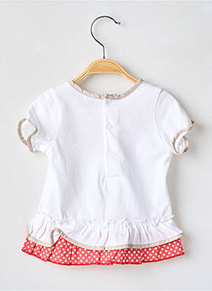 T-shirt coupe cintrée manches courtes blanc COUDEMAIL fille
