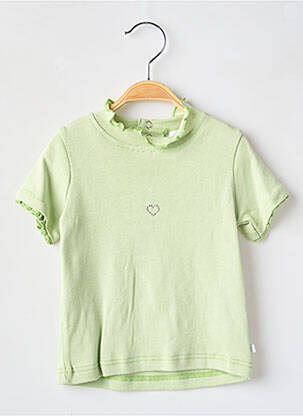 T-shirt coupe cintrée manches courtes vert COUDEMAIL fille