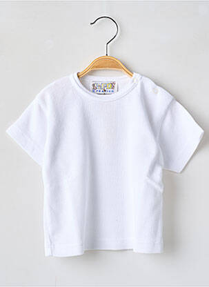 T-shirt coupe cintrée manches courtes blanc BFD CREATION fille