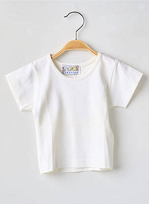 T-shirt coupe cintrée manches courtes beige BFD CREATION fille