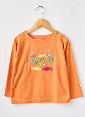 Sweat-shirt orange LES BÉBÉS DE TAPIOCA pour fille seconde vue