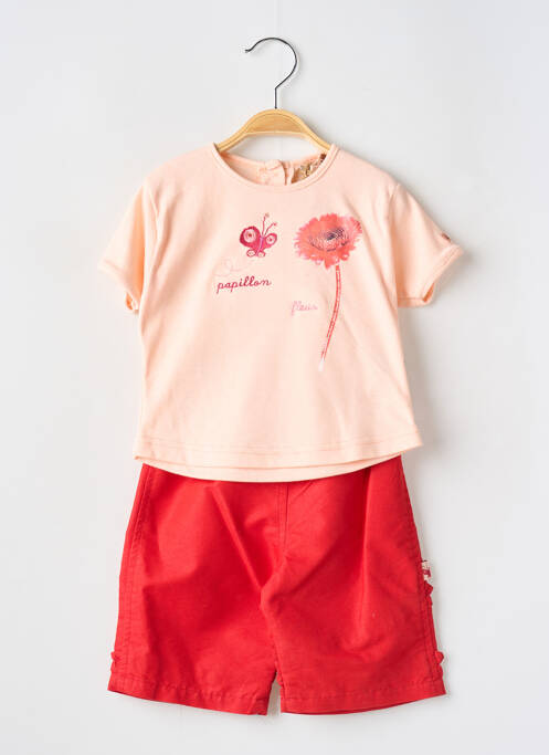 Ensemble taille normale rouge P'TITES CANAILLES fille