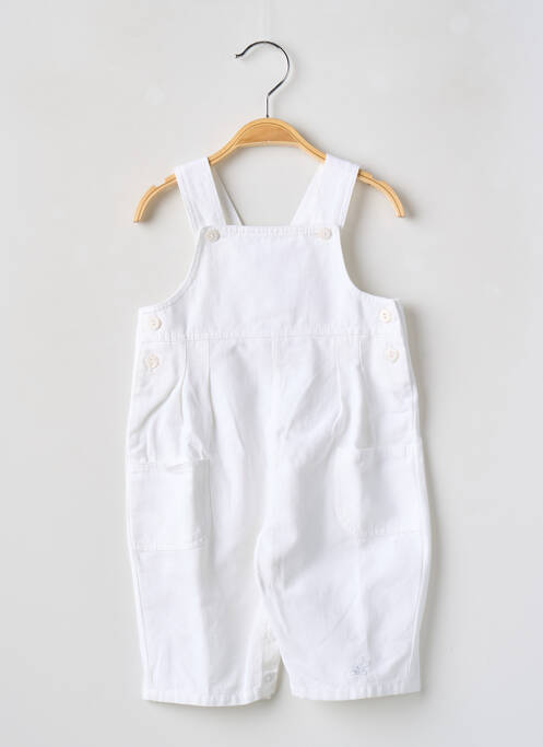 Salopette coupe droite fines bretelles blanc LAPIN BLEU enfant