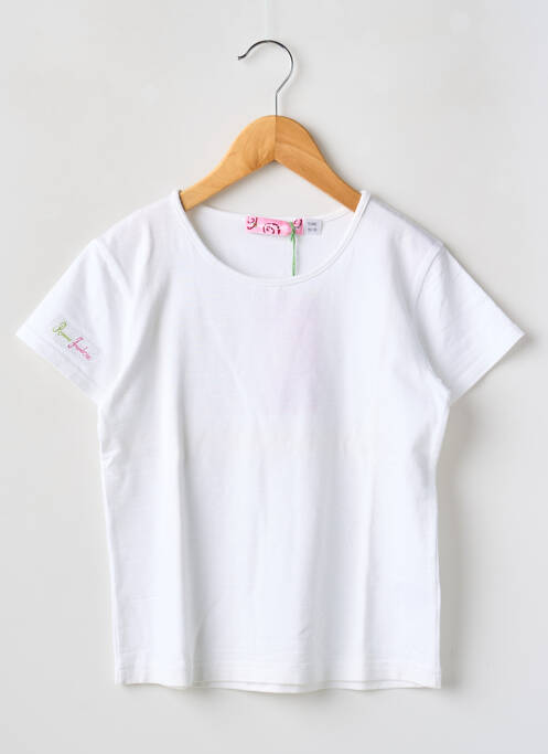 T-shirt coupe cintrée manches courtes blanc POMME FRAMBOISE fille
