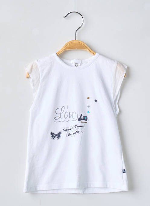 T-shirt coupe cintrée manches courtes blanc BERLINGOT fille