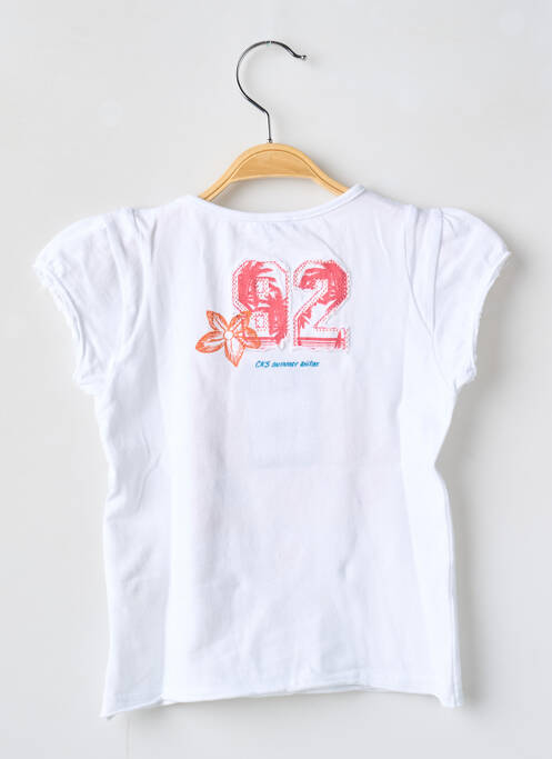 T-shirt coupe cintrée manches courtes blanc CKS fille
